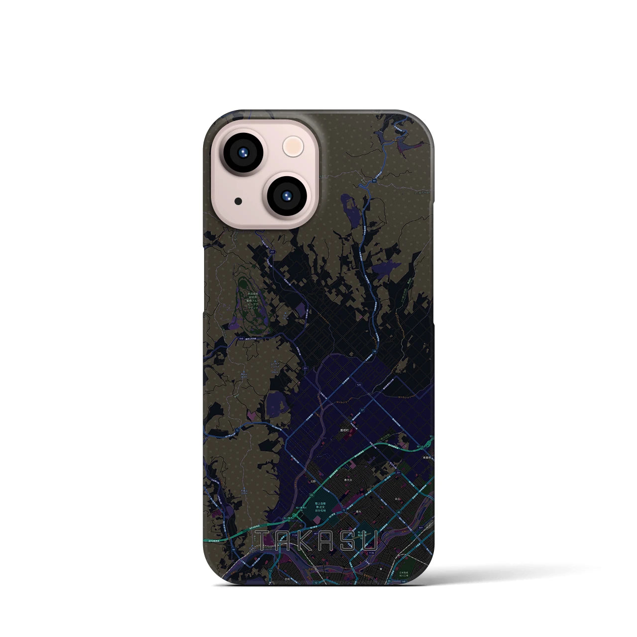 【鷹栖(北海道)】地図柄iPhoneケース(バックカバータイプ)