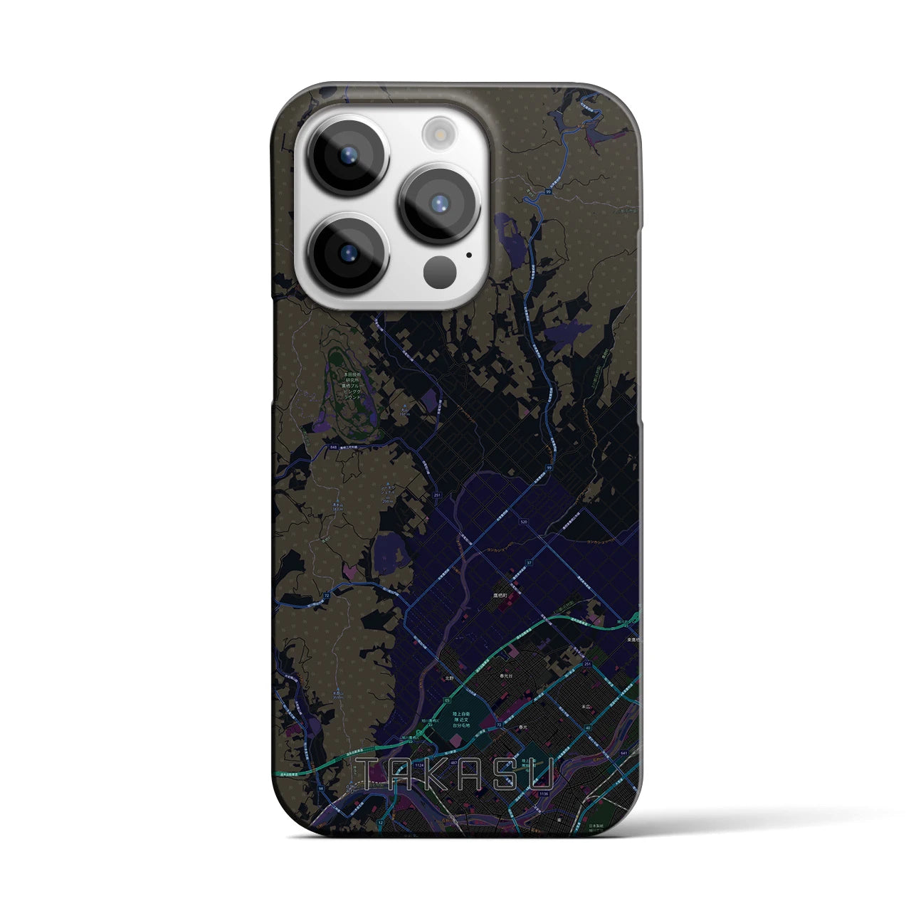 【鷹栖(北海道)】地図柄iPhoneケース(バックカバータイプ)