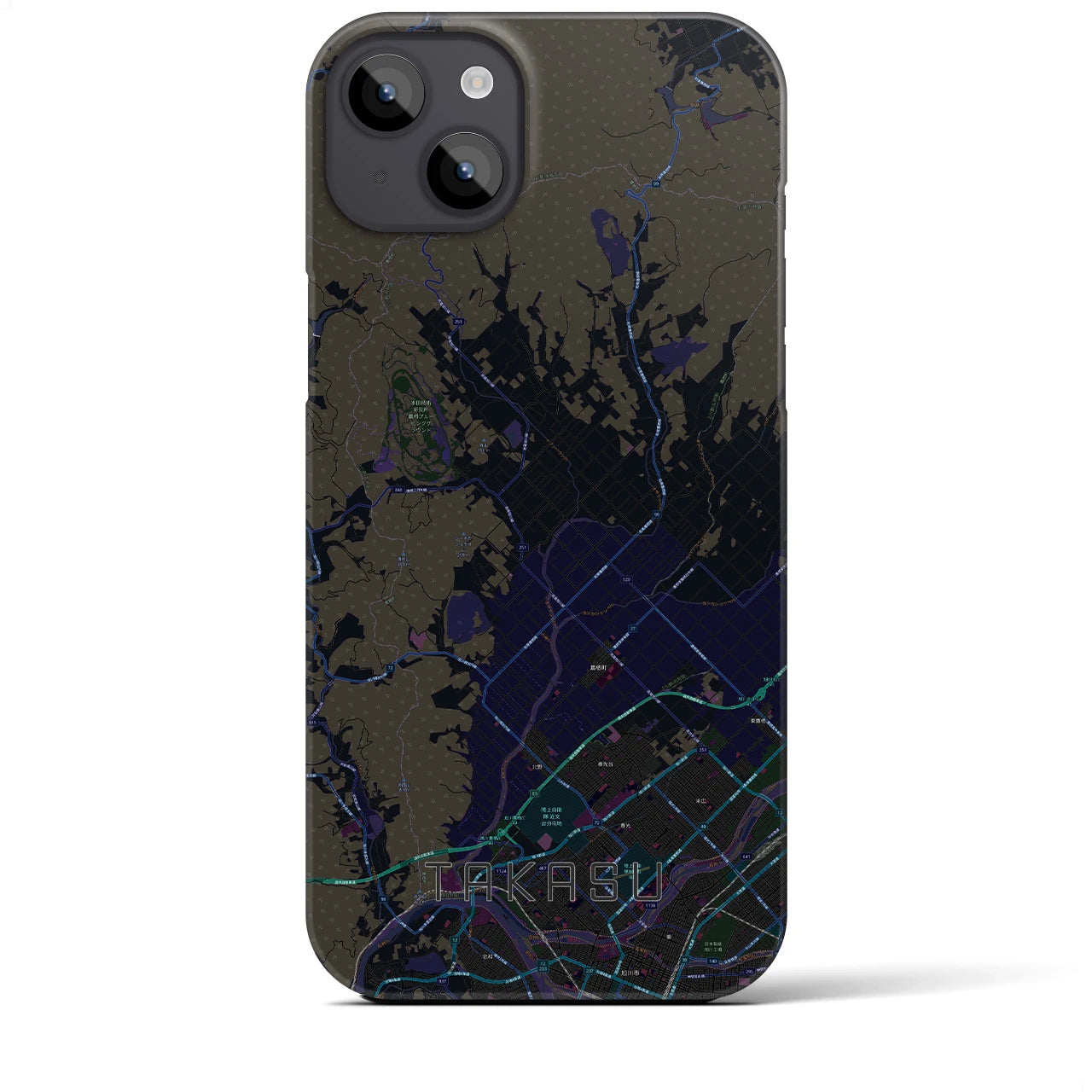 【鷹栖(北海道)】地図柄iPhoneケース(バックカバータイプ)