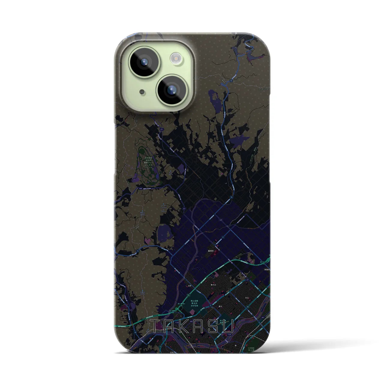 【鷹栖(北海道)】地図柄iPhoneケース(バックカバータイプ)