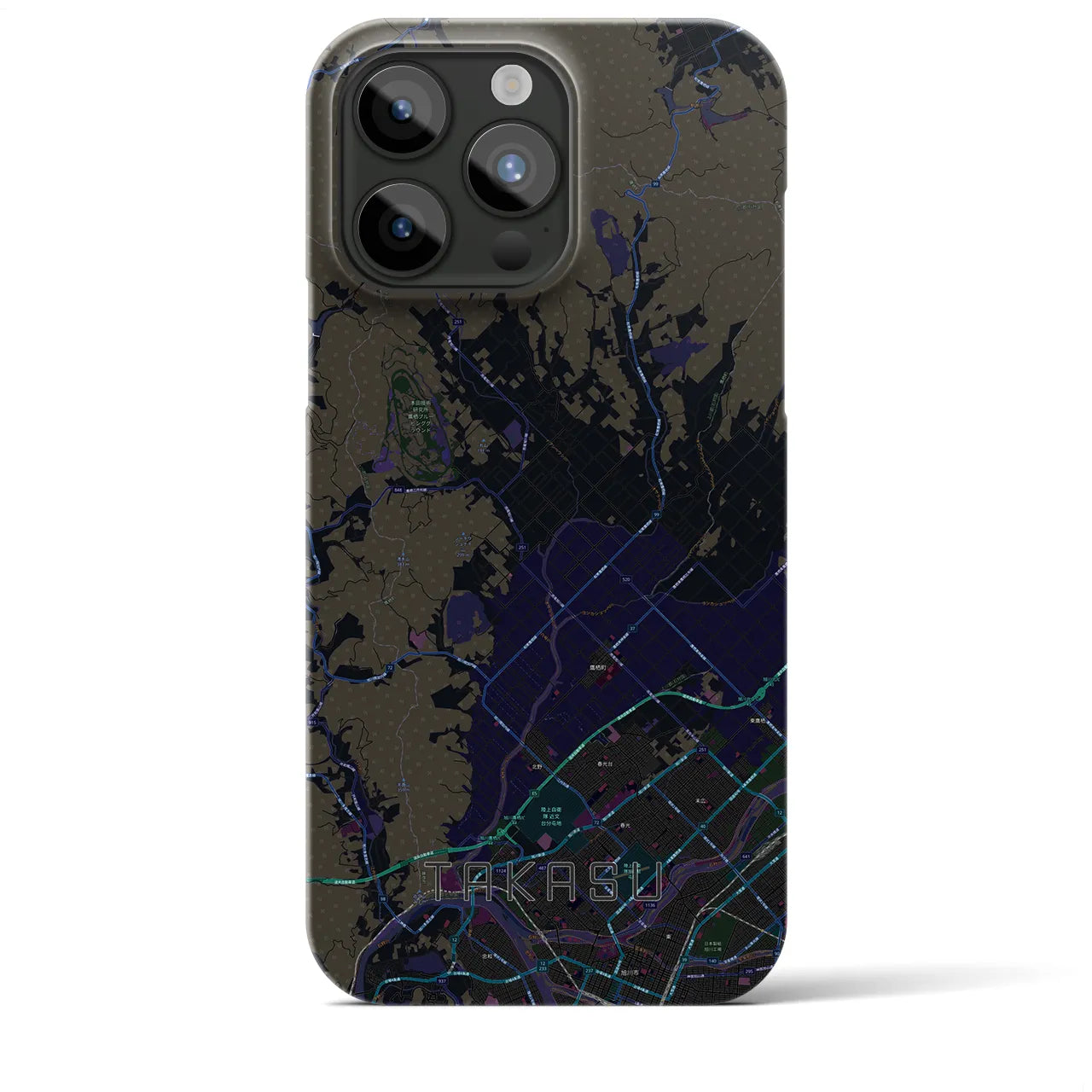 【鷹栖(北海道)】地図柄iPhoneケース(バックカバータイプ)