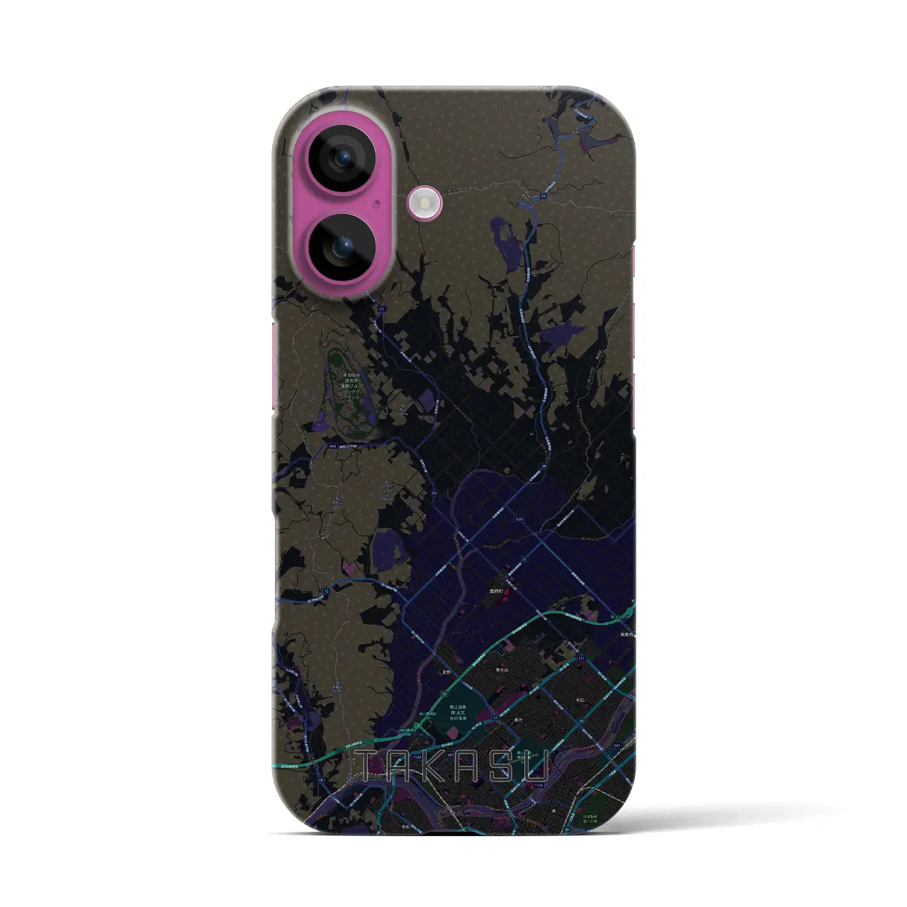 【鷹栖(北海道)】地図柄iPhoneケース(バックカバータイプ)