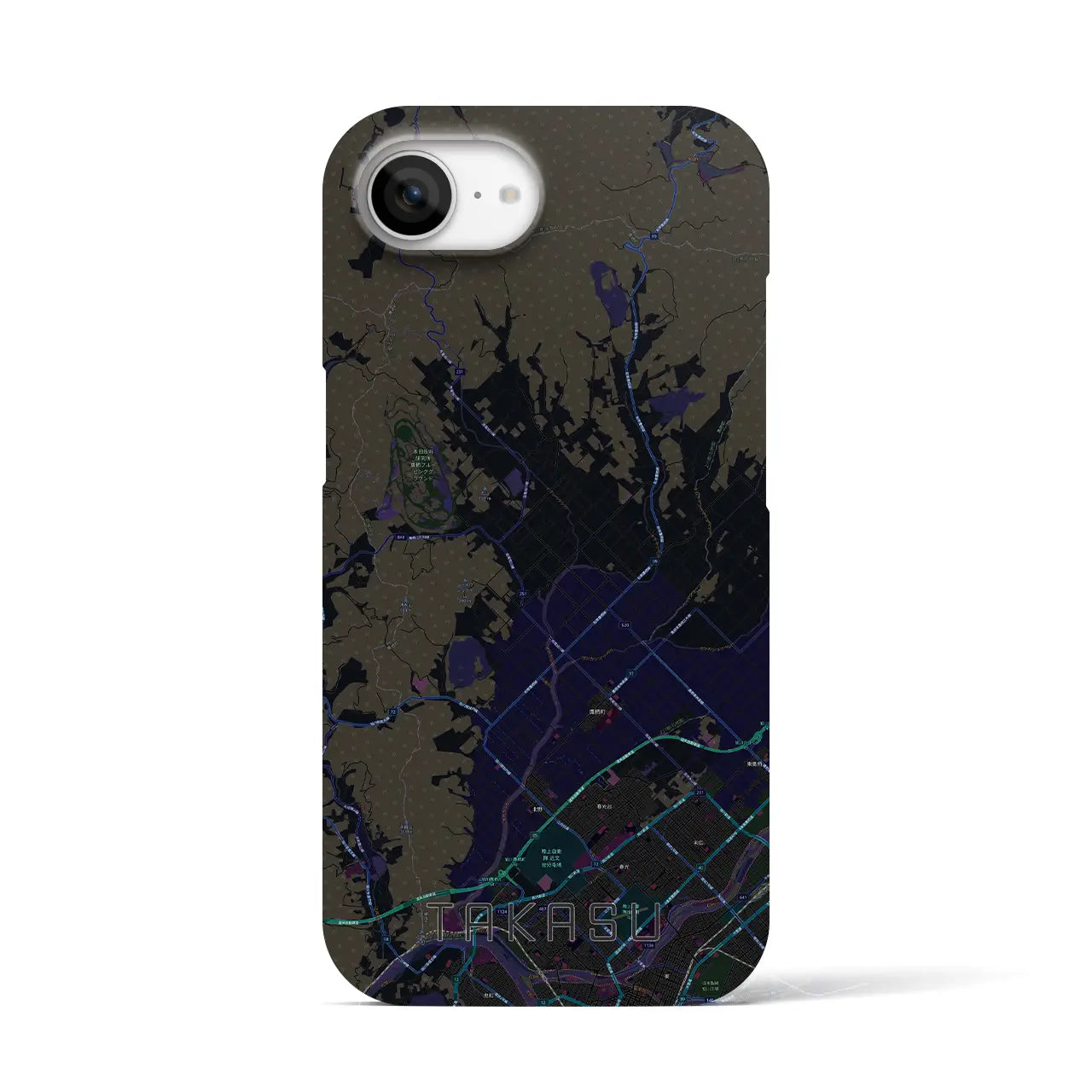 【鷹栖(北海道)】地図柄iPhoneケース(バックカバータイプ)