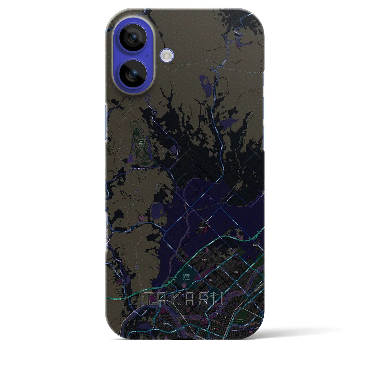 【鷹栖(北海道)】地図柄iPhoneケース(バックカバータイプ)