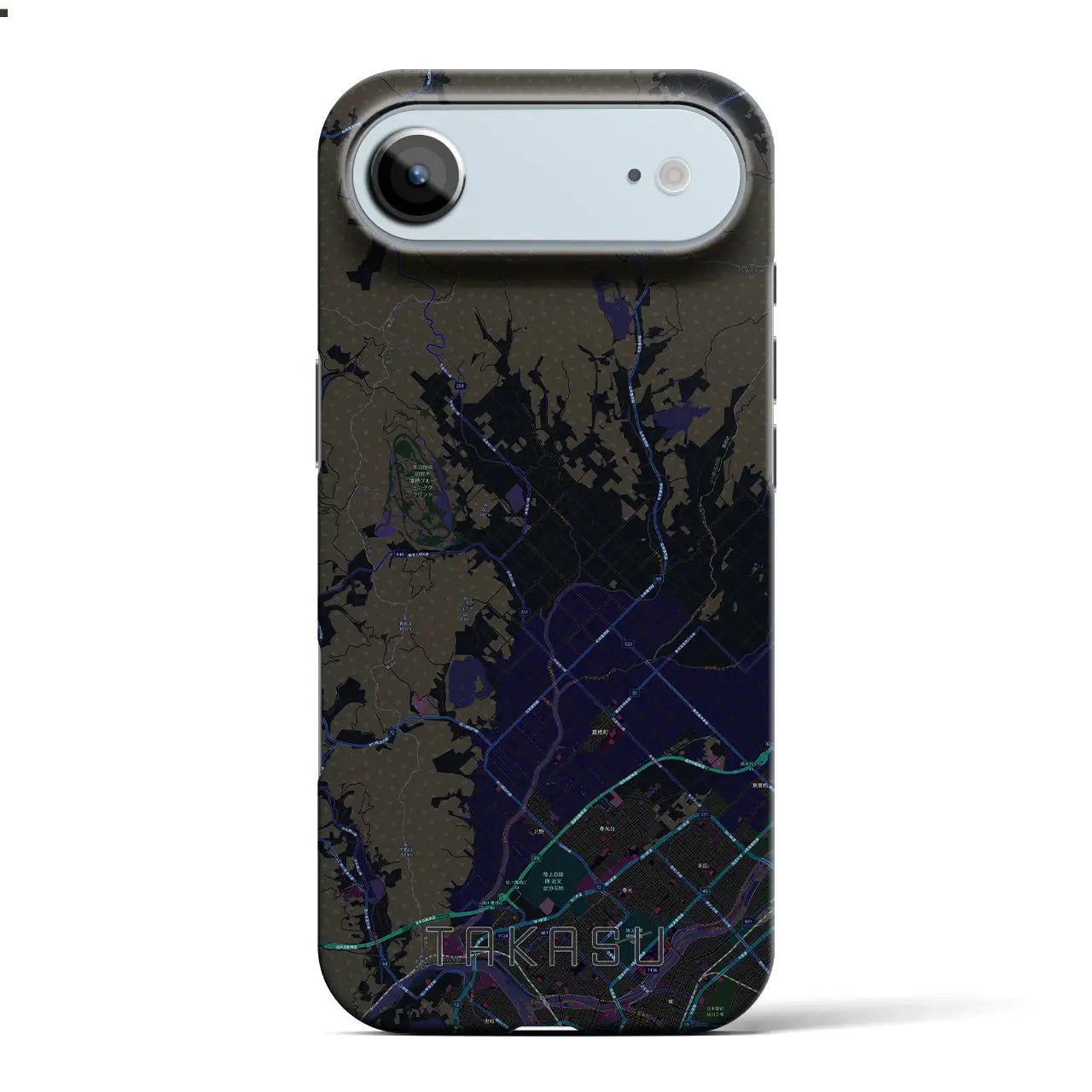 【鷹栖(北海道)】地図柄iPhoneケース(バックカバータイプ)