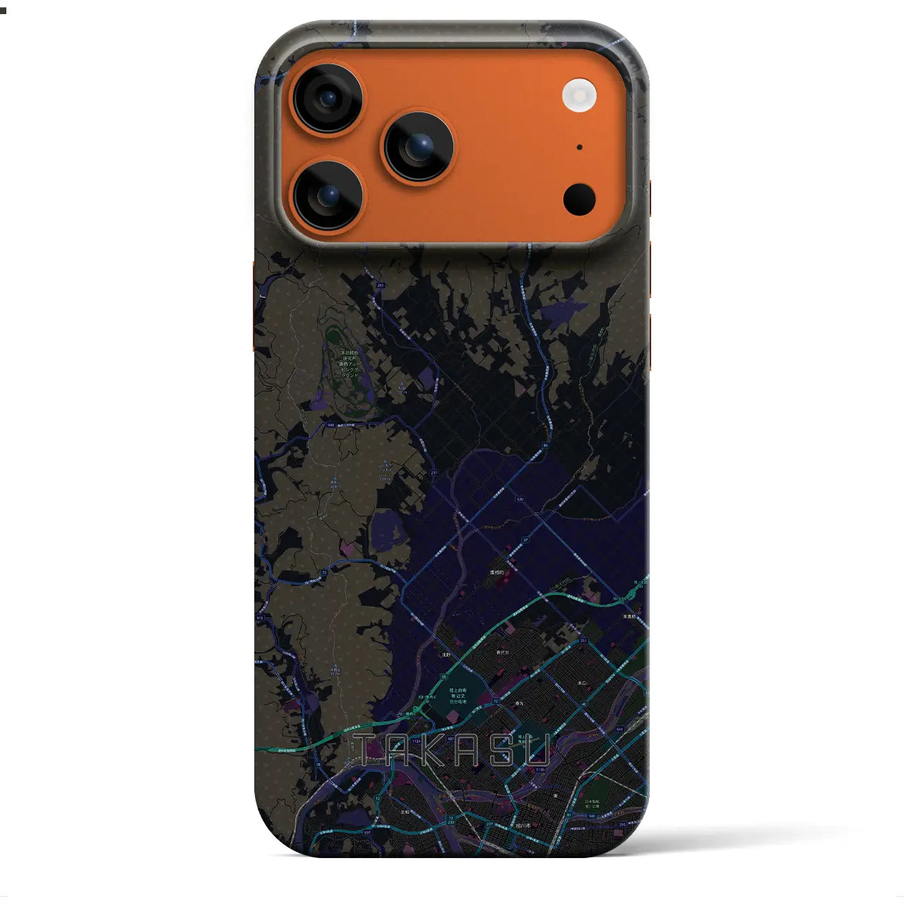 【鷹栖(北海道)】地図柄iPhoneケース(バックカバータイプ)