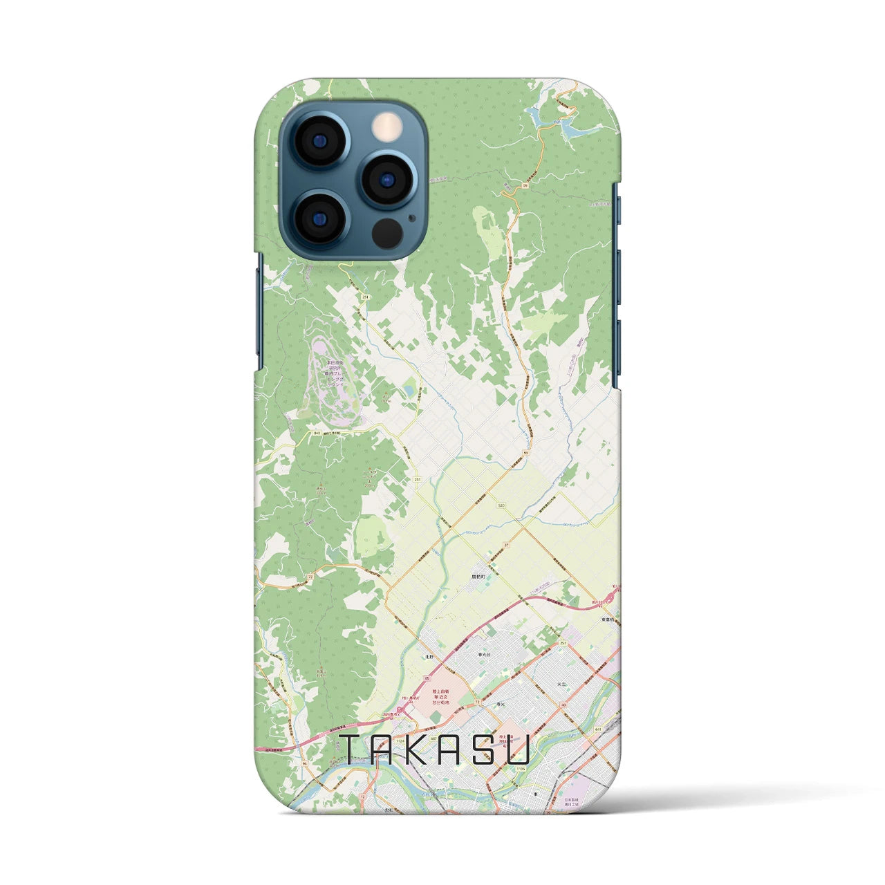 【鷹栖(北海道)】地図柄iPhoneケース(バックカバータイプ)