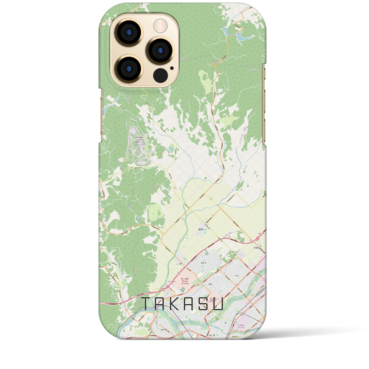 【鷹栖(北海道)】地図柄iPhoneケース(バックカバータイプ)