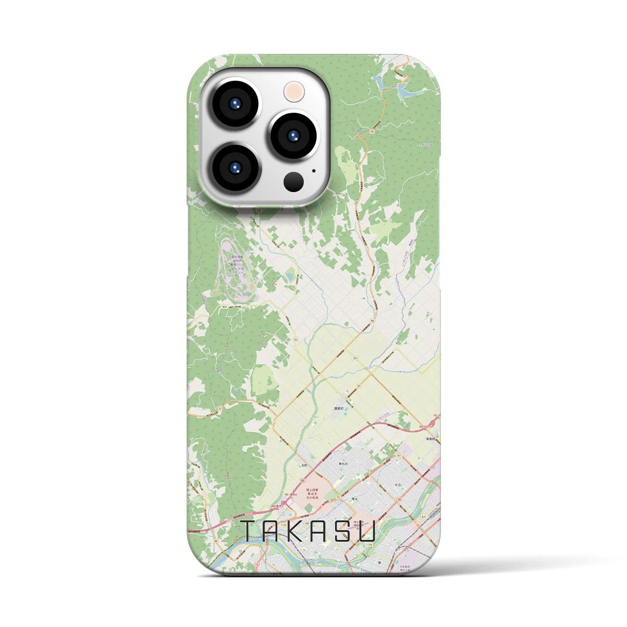 【鷹栖(北海道)】地図柄iPhoneケース(バックカバータイプ)