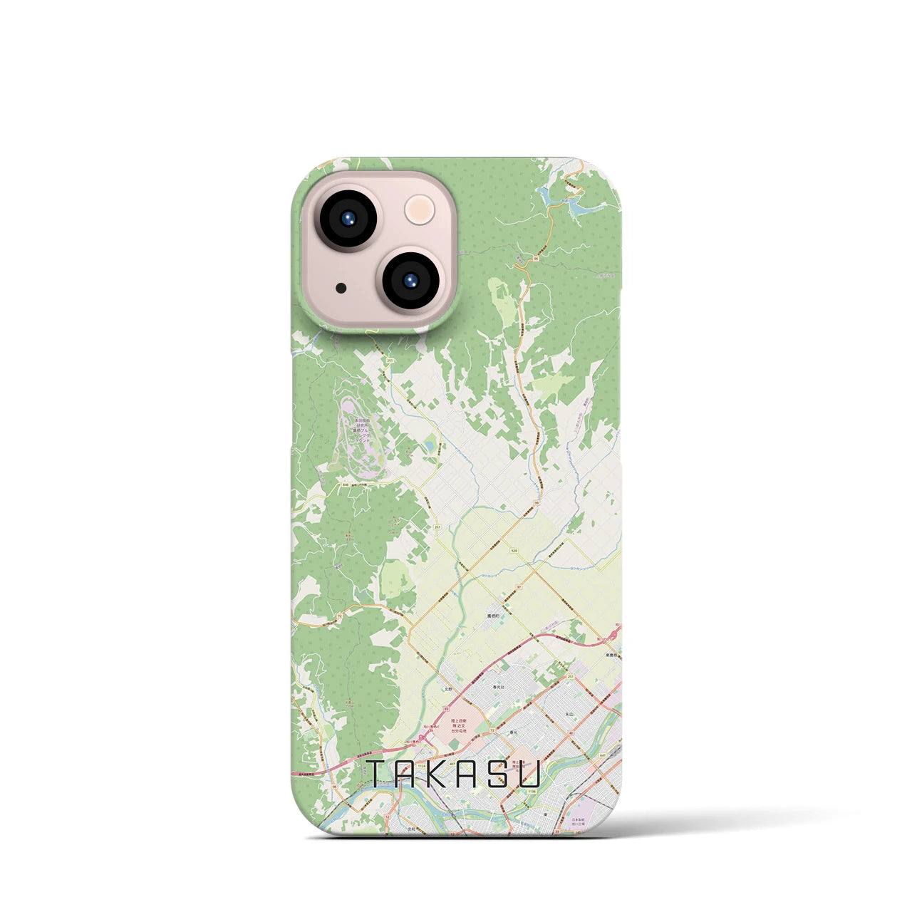 【鷹栖(北海道)】地図柄iPhoneケース(バックカバータイプ)