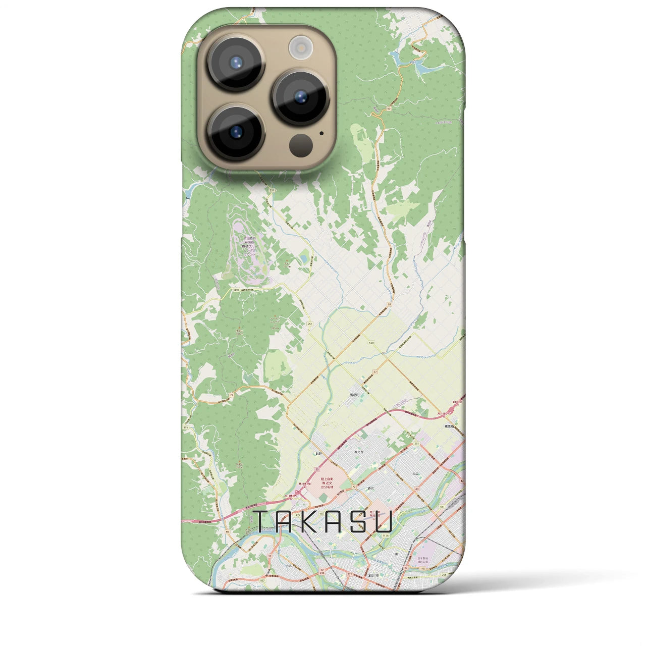 【鷹栖(北海道)】地図柄iPhoneケース(バックカバータイプ)
