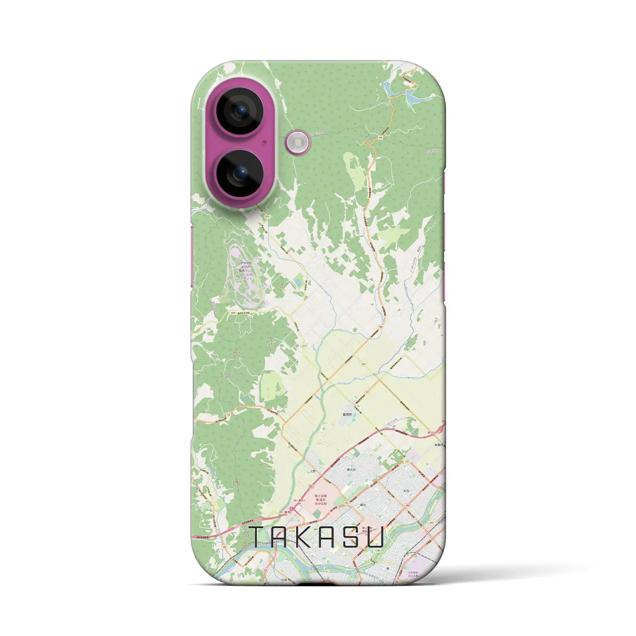 【鷹栖(北海道)】地図柄iPhoneケース(バックカバータイプ)