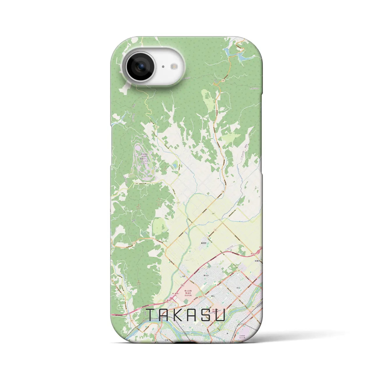 【鷹栖(北海道)】地図柄iPhoneケース(バックカバータイプ)
