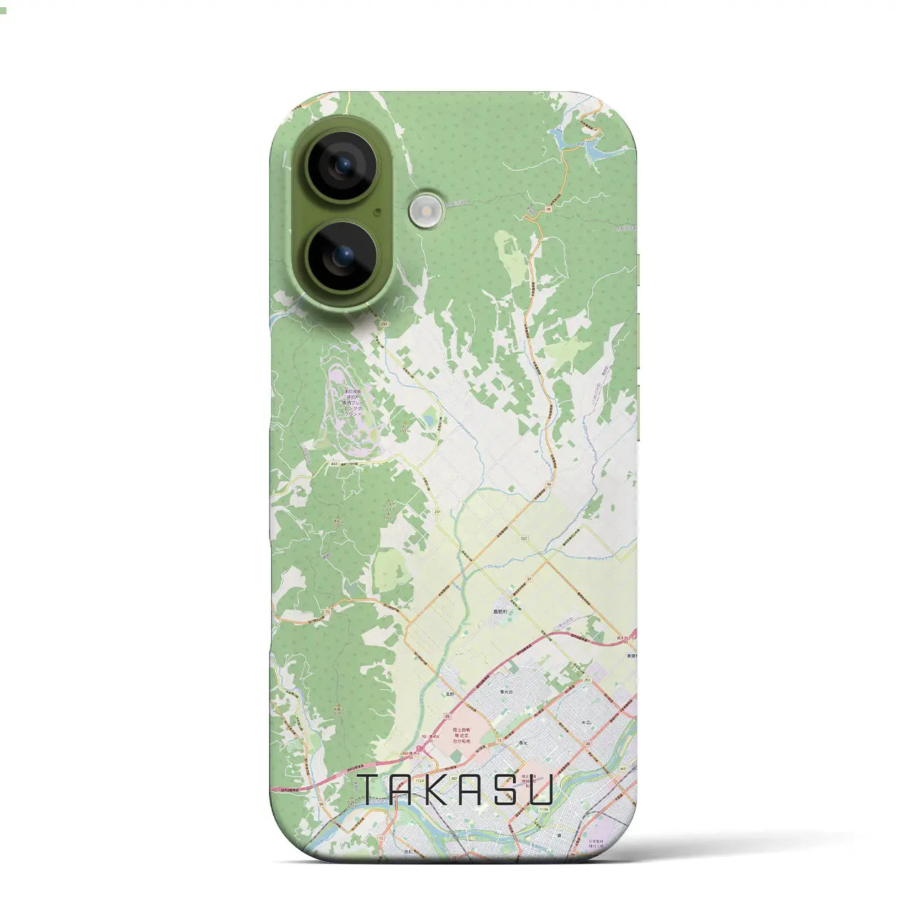 【鷹栖(北海道)】地図柄iPhoneケース(バックカバータイプ)