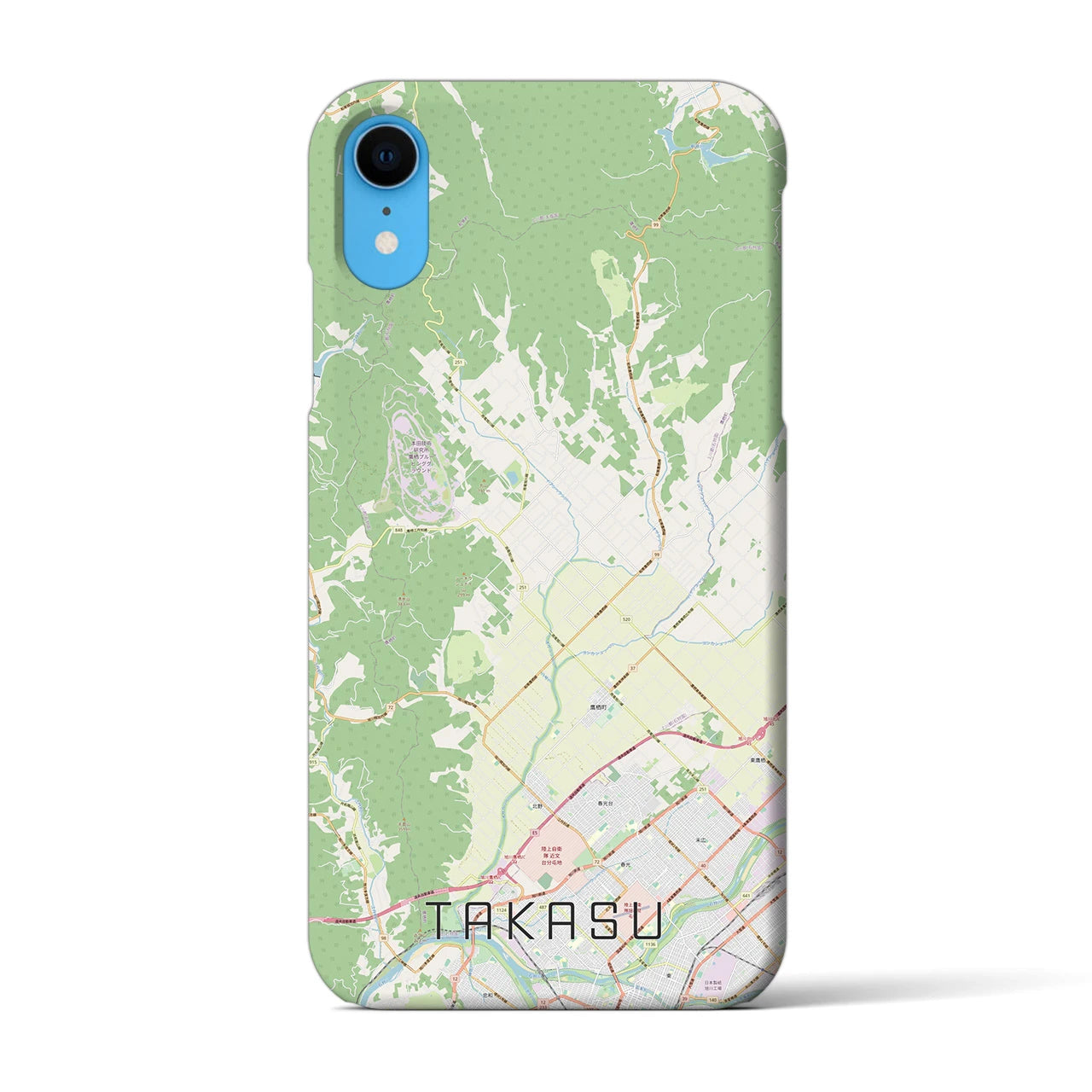 【鷹栖(北海道)】地図柄iPhoneケース(バックカバータイプ)