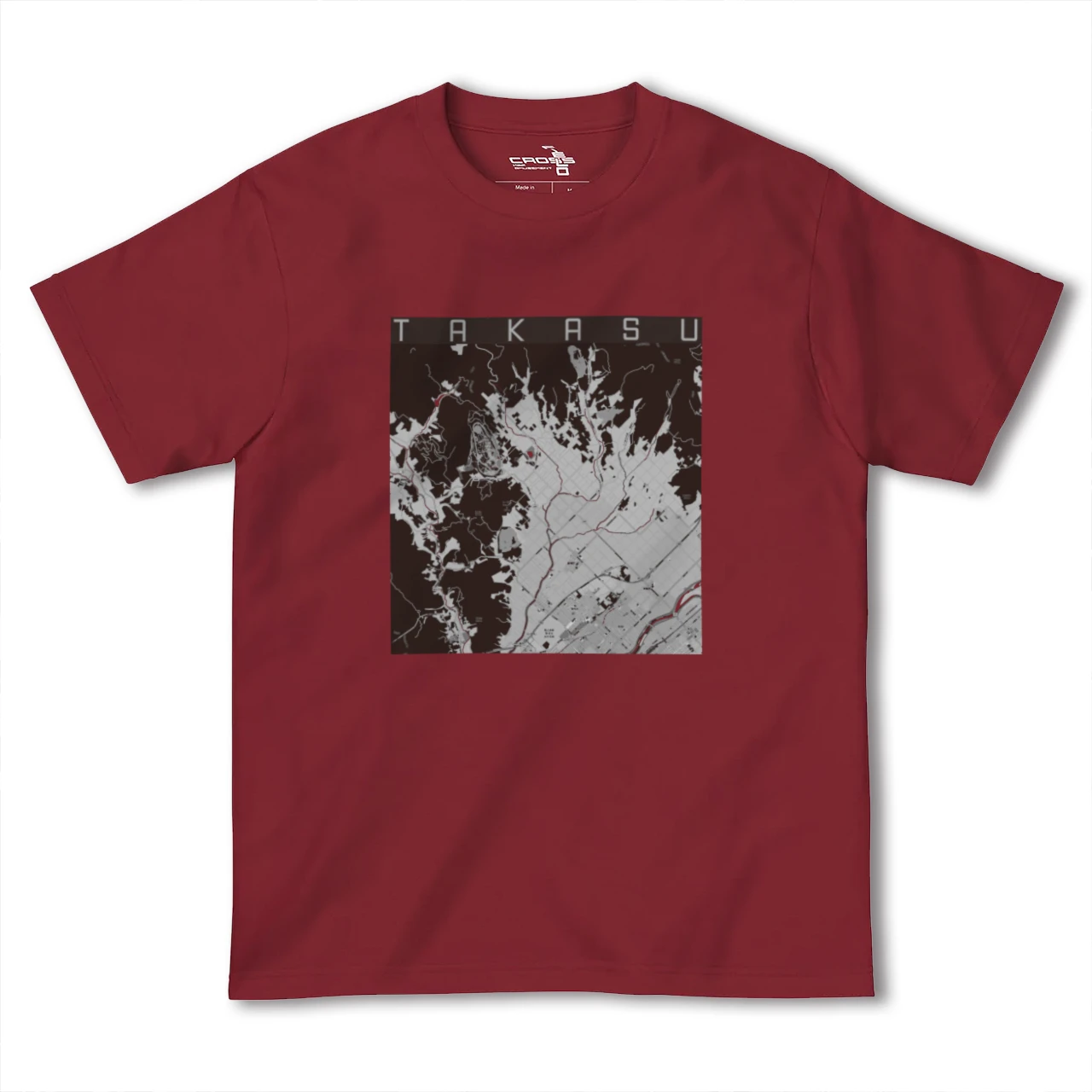 【鷹栖(北海道)】地図柄ヘビーウェイトTシャツ