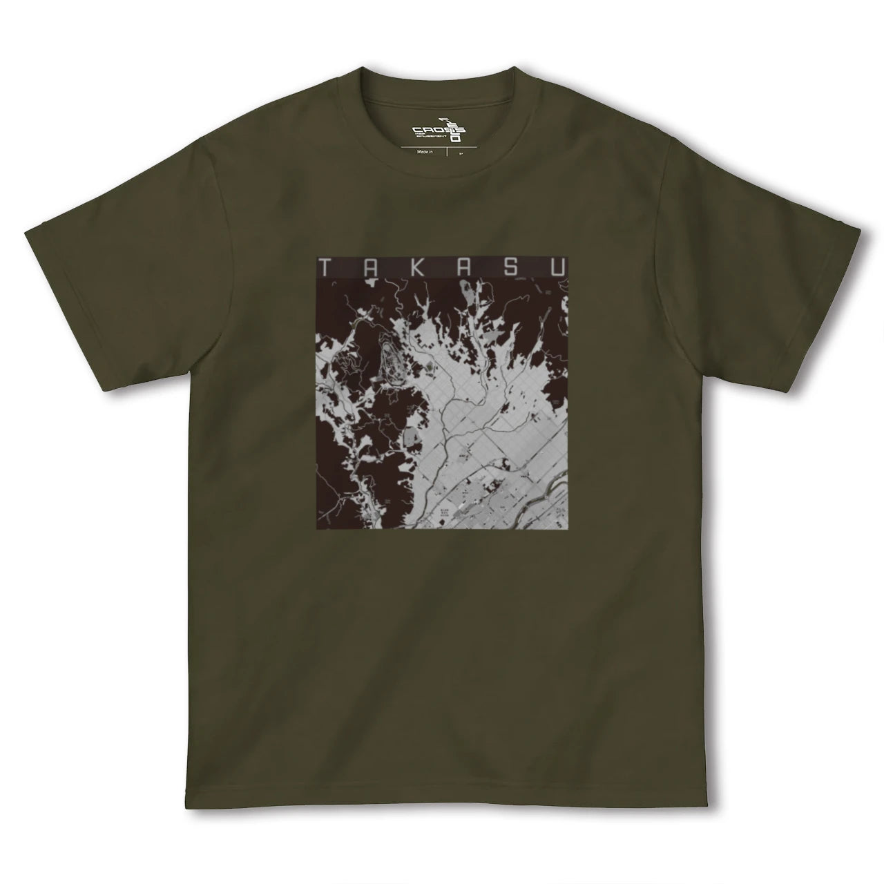 【鷹栖(北海道)】地図柄ヘビーウェイトTシャツ