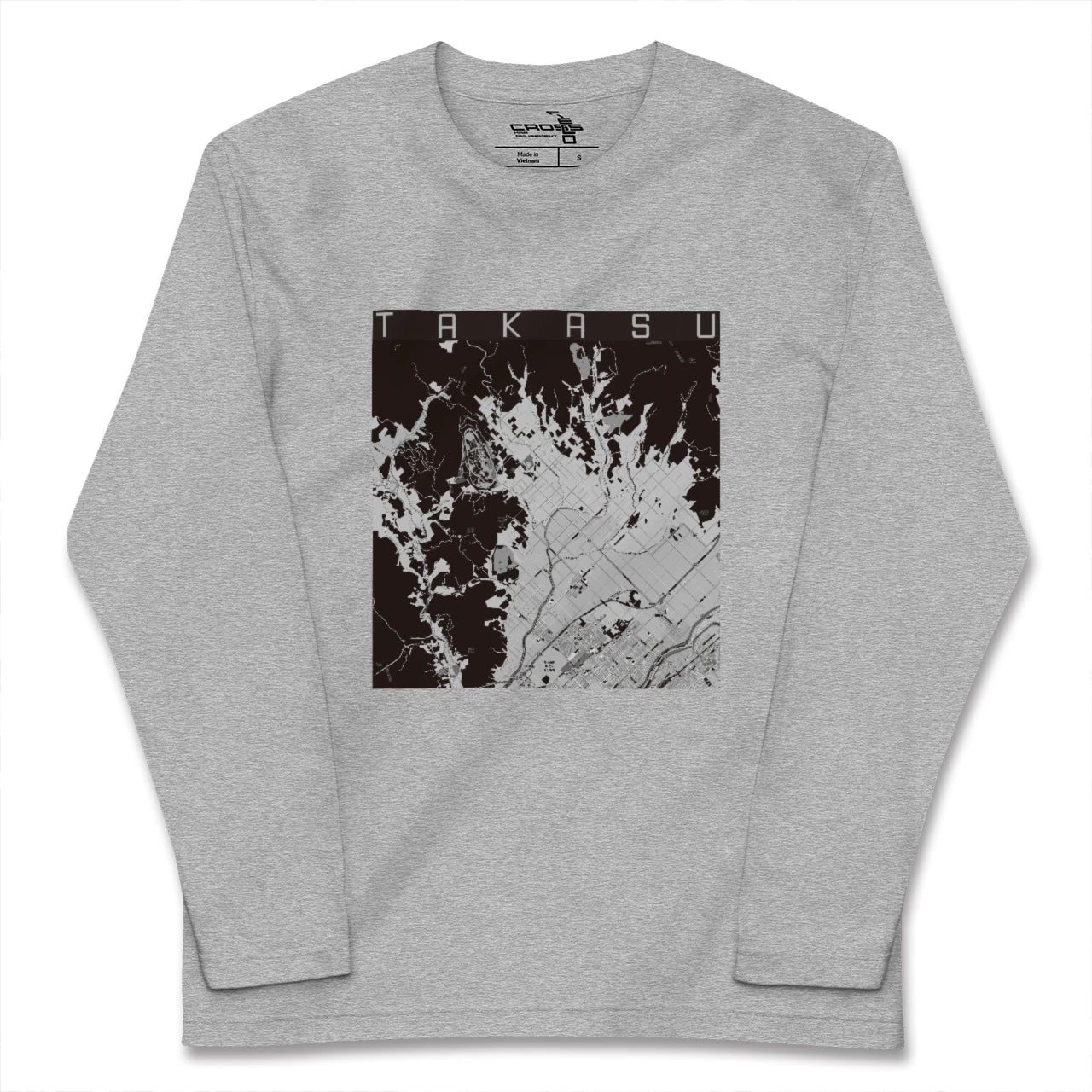【鷹栖(北海道)】地図柄ロングスリーブTシャツ