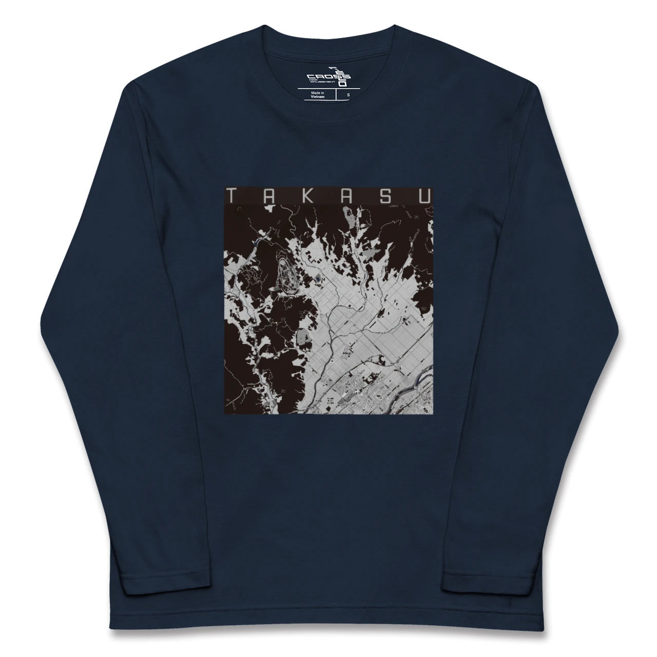 【鷹栖(北海道)】地図柄ロングスリーブTシャツ