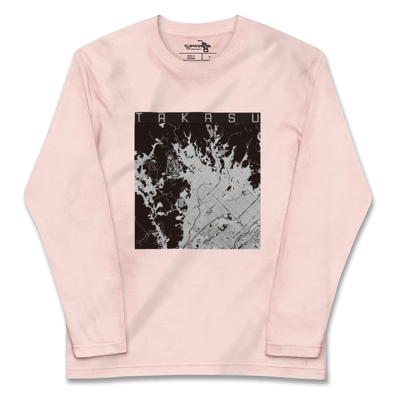 【鷹栖(北海道)】地図柄ロングスリーブTシャツ