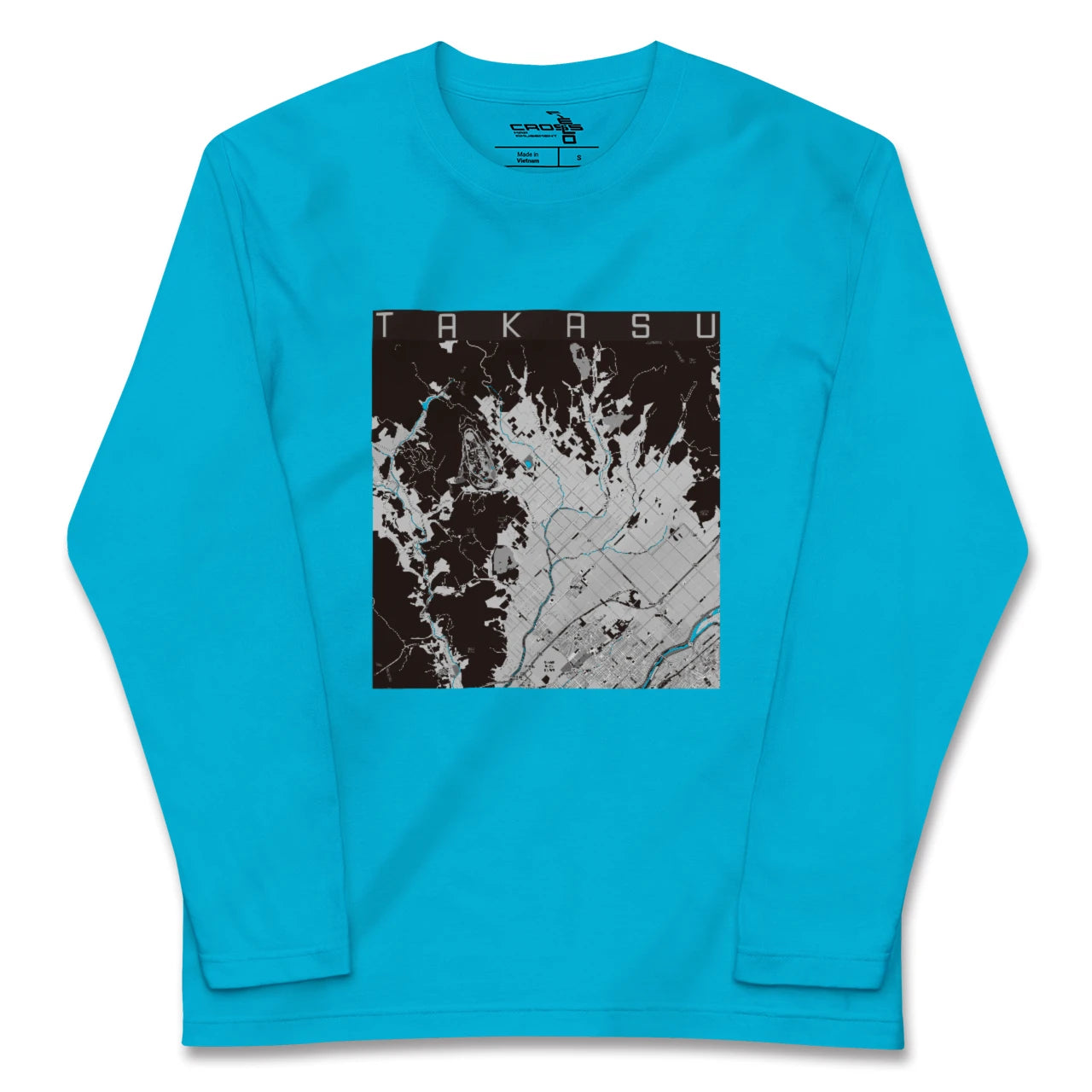 【鷹栖(北海道)】地図柄ロングスリーブTシャツ