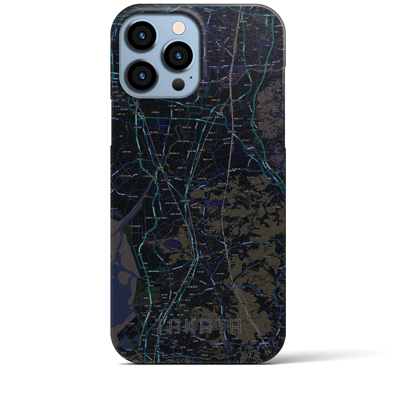 【高田(福岡県)】地図柄iPhoneケース(バックカバータイプ)