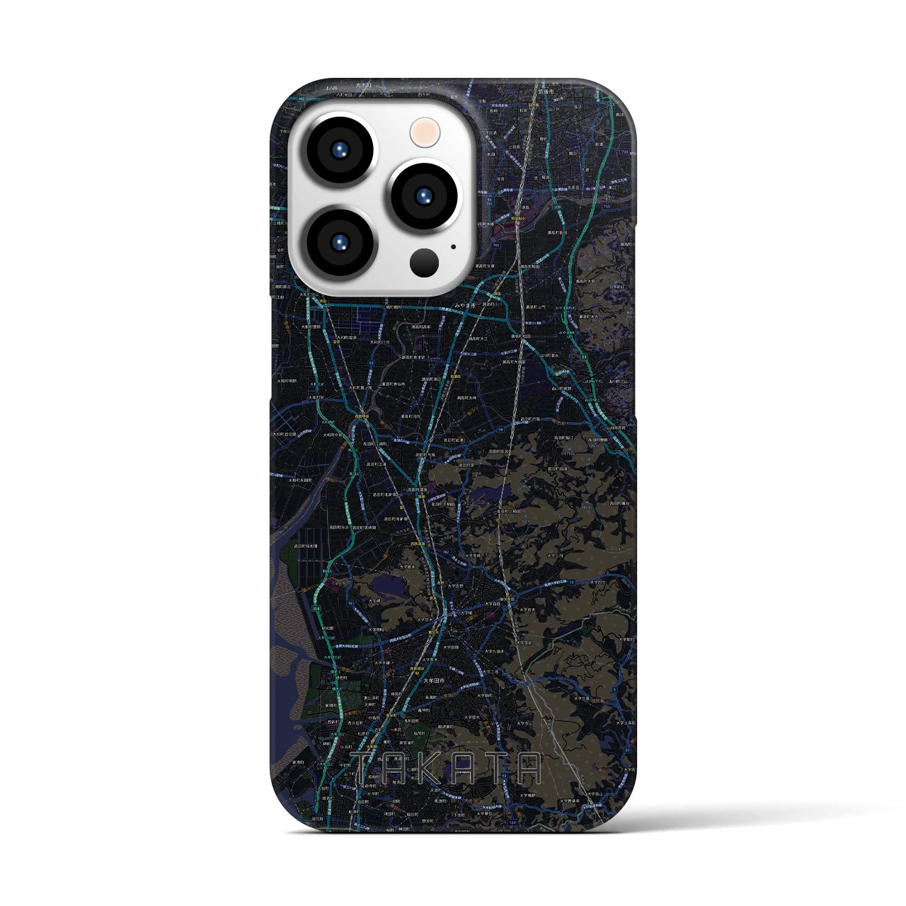 【高田(福岡県)】地図柄iPhoneケース(バックカバータイプ)