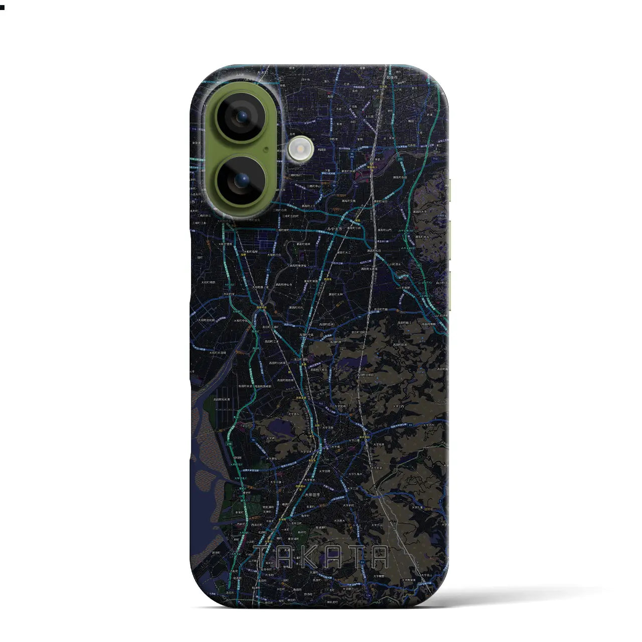 【高田(福岡県)】地図柄iPhoneケース(バックカバータイプ)