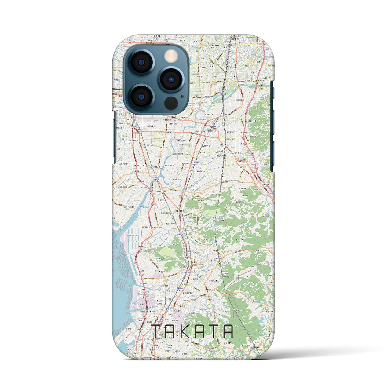 【高田(福岡県)】地図柄iPhoneケース(バックカバータイプ)