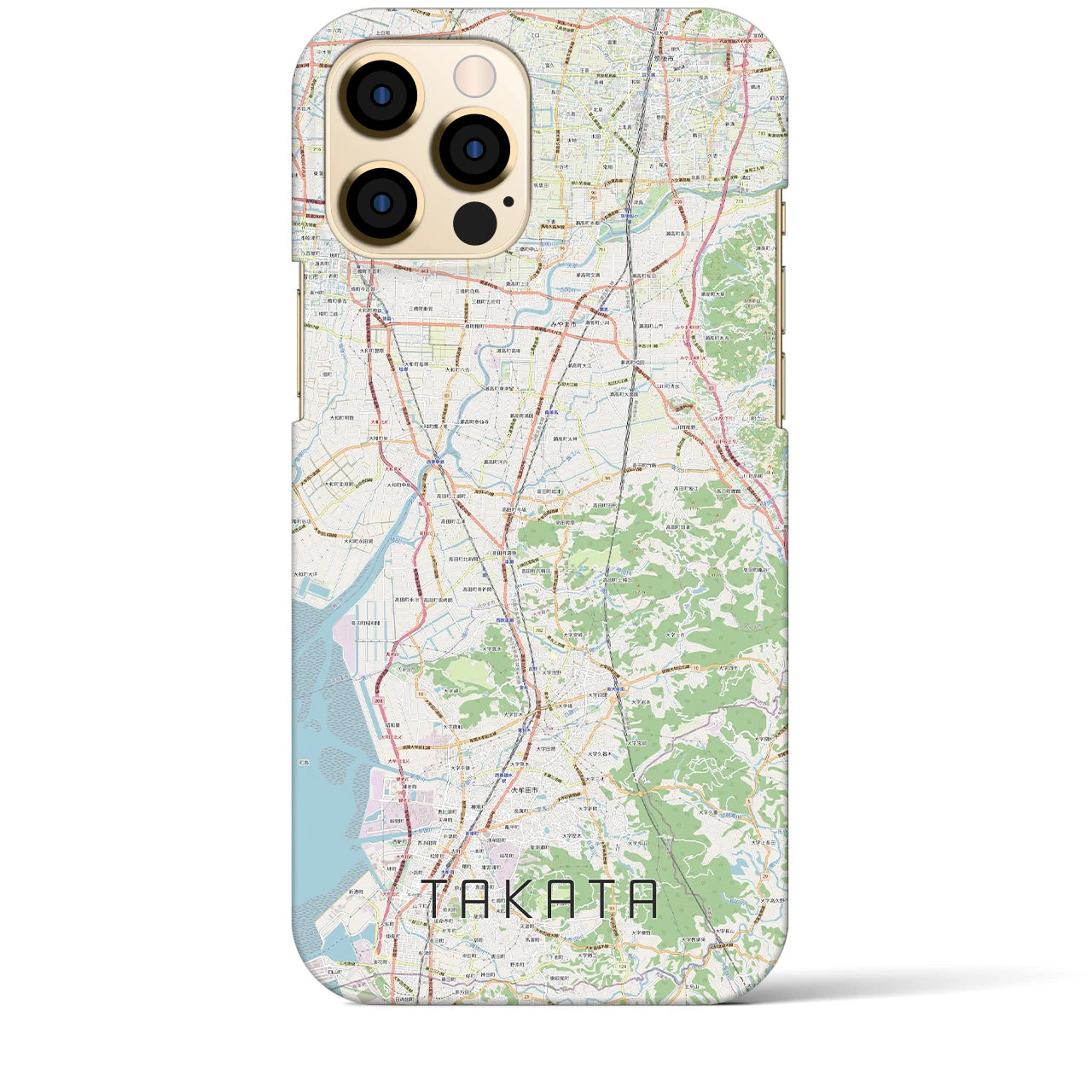 【高田(福岡県)】地図柄iPhoneケース(バックカバータイプ)