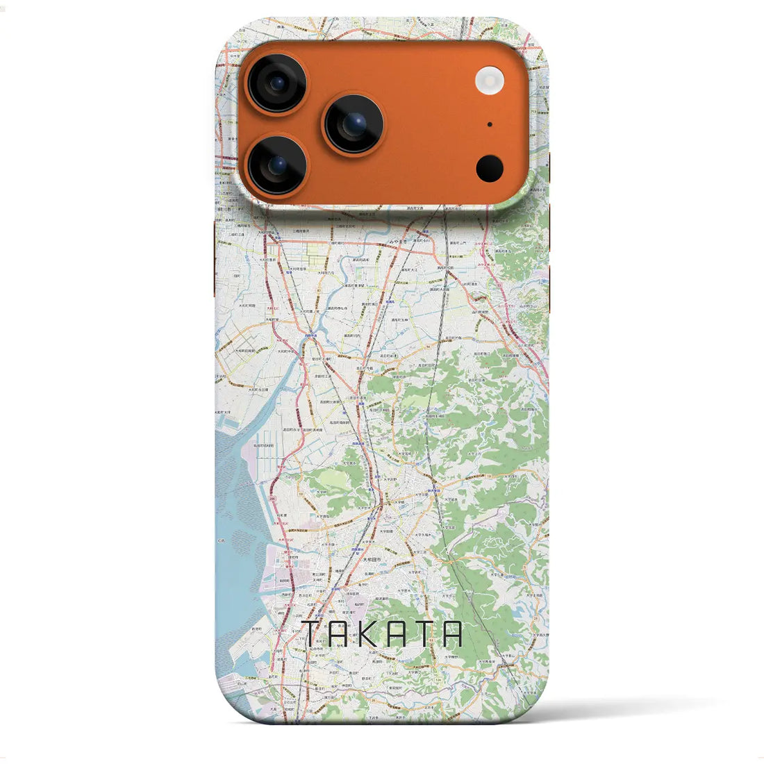 【高田(福岡県)】地図柄iPhoneケース(バックカバータイプ)ナチュラル・iPhone 17 Pro Max 用