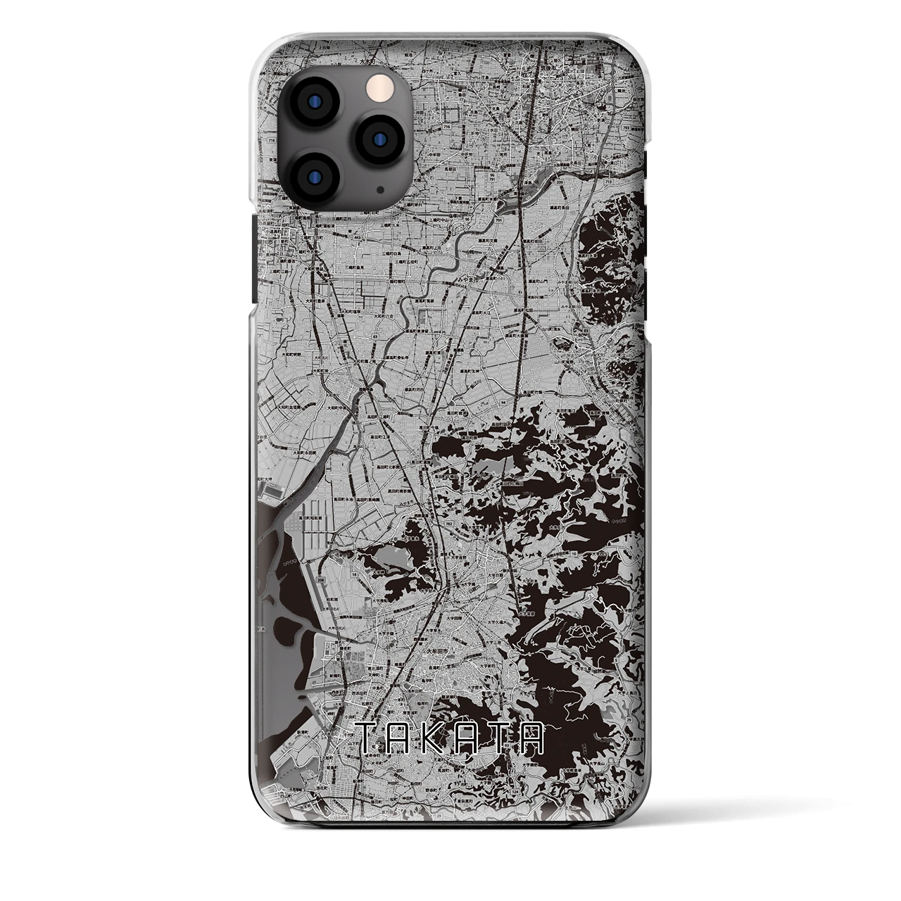 【高田(福岡県)】地図柄iPhoneケース(クリアタイプ)