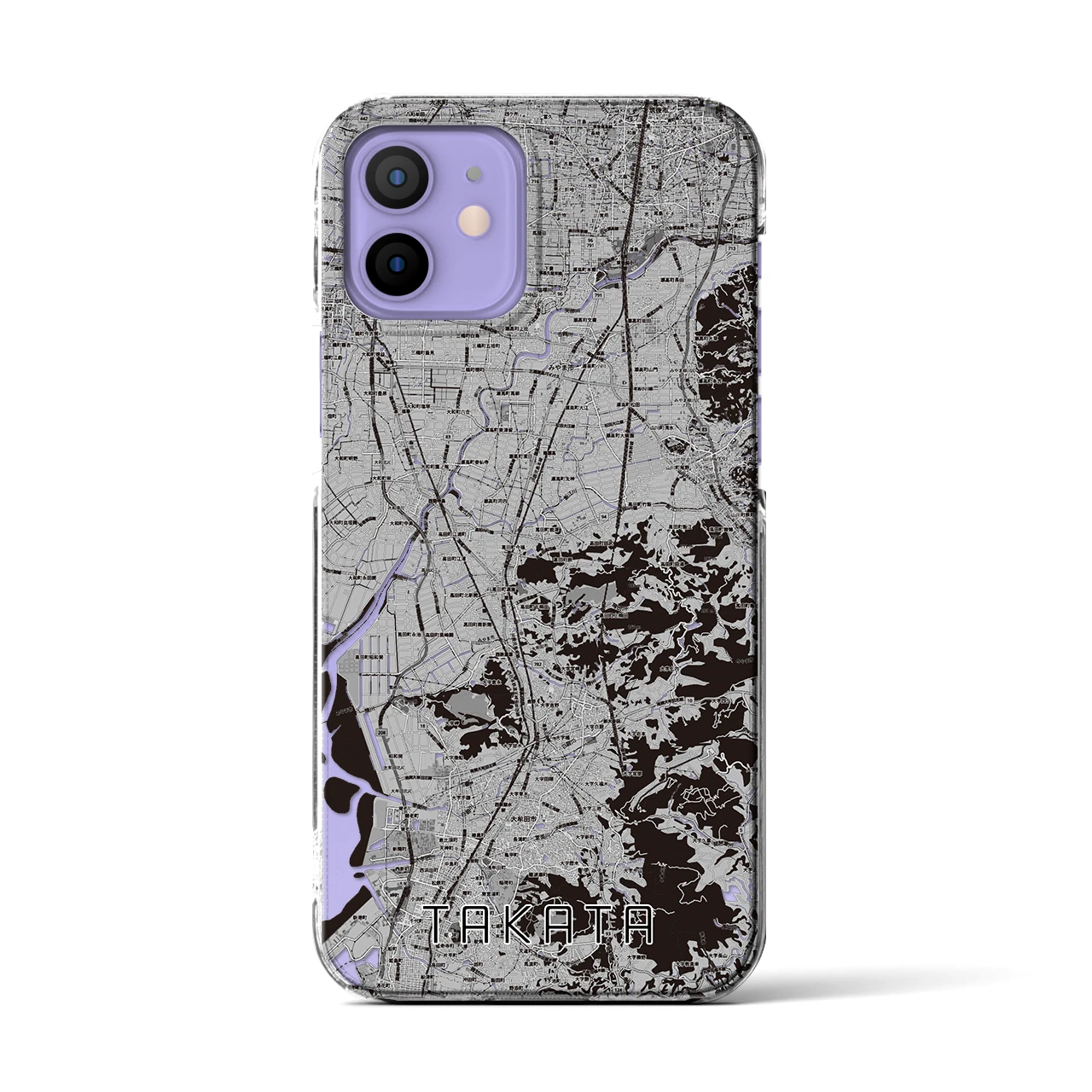 【高田(福岡県)】地図柄iPhoneケース(クリアタイプ)