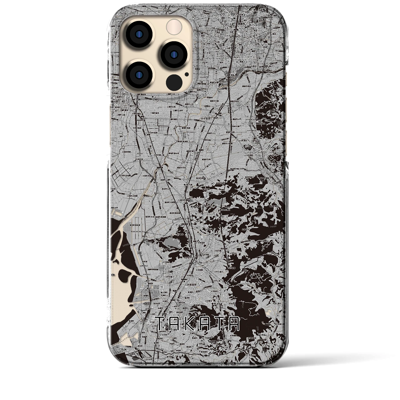 【高田(福岡県)】地図柄iPhoneケース(クリアタイプ)