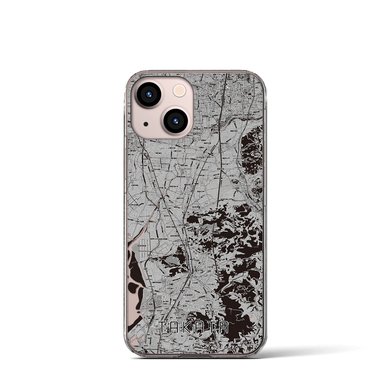 【高田(福岡県)】地図柄iPhoneケース(クリアタイプ)