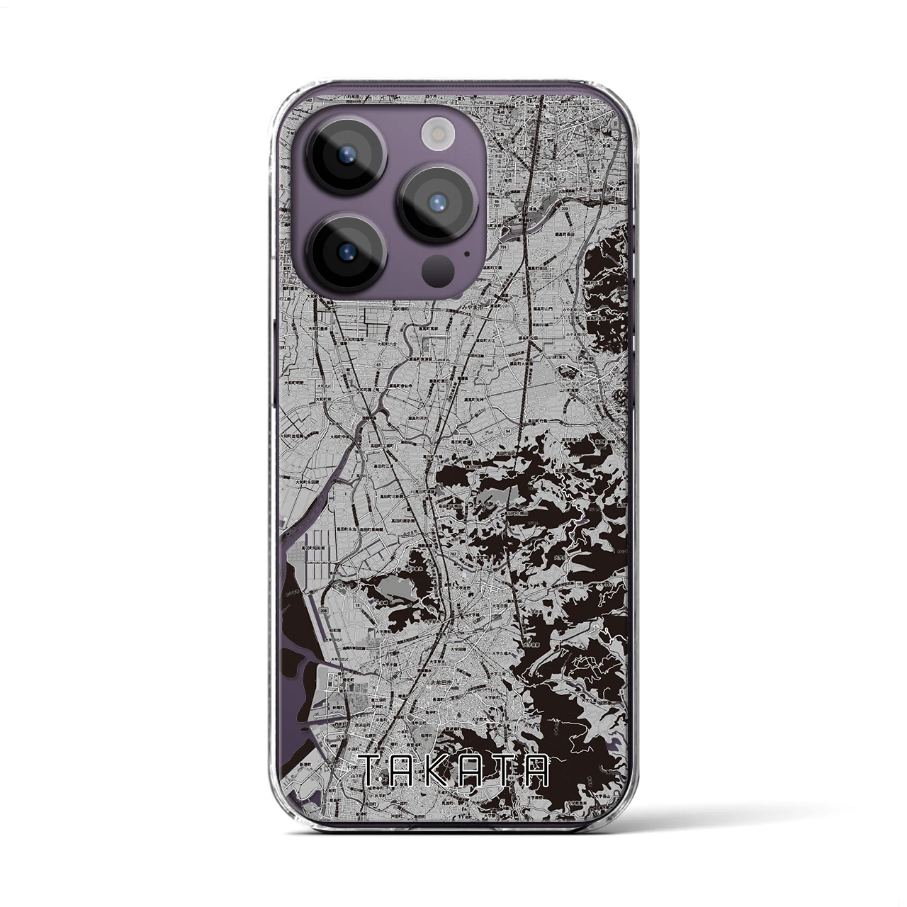 【高田(福岡県)】地図柄iPhoneケース(クリアタイプ)