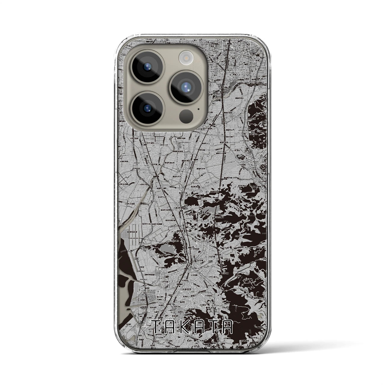 【高田(福岡県)】地図柄iPhoneケース(クリアタイプ)