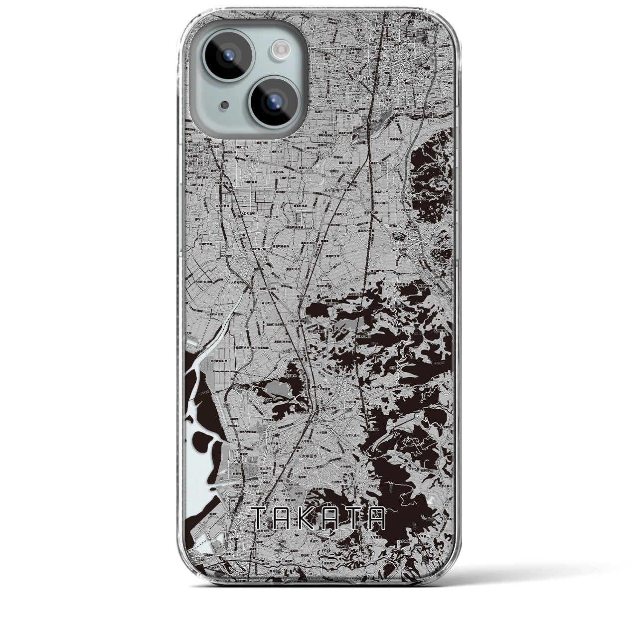 【高田(福岡県)】地図柄iPhoneケース(クリアタイプ)