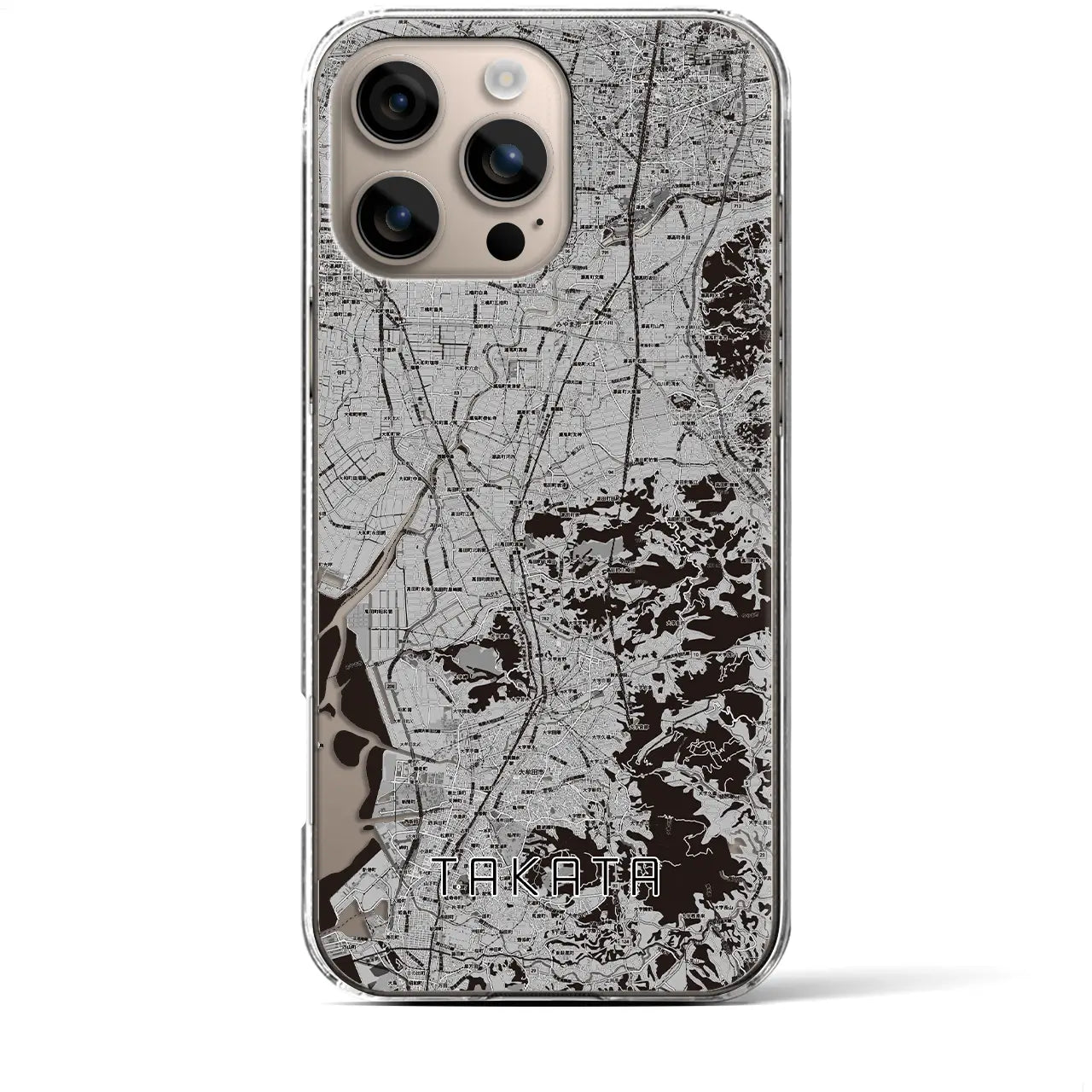 【高田(福岡県)】地図柄iPhoneケース(クリアタイプ)