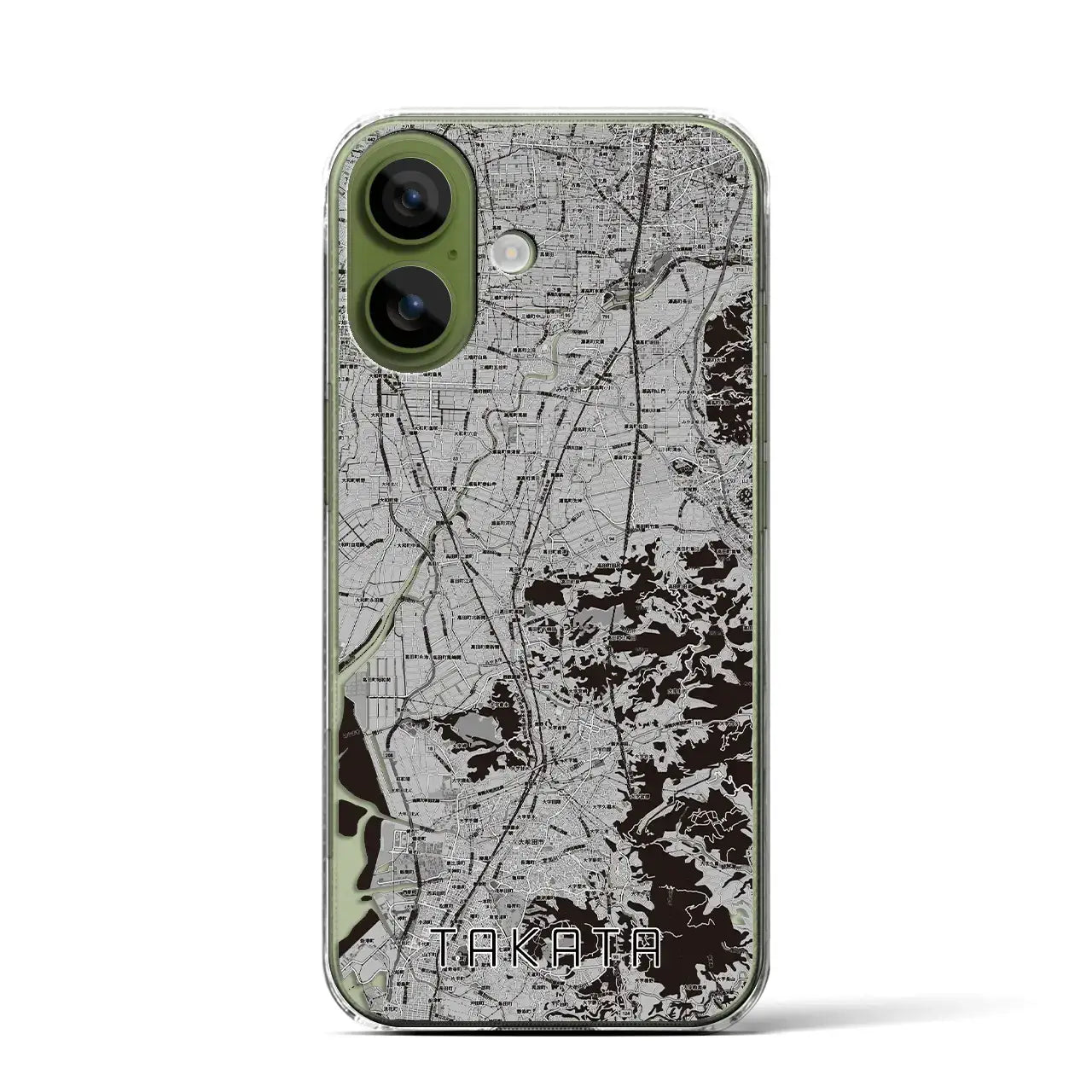 【高田(福岡県)】地図柄iPhoneケース(クリアタイプ)