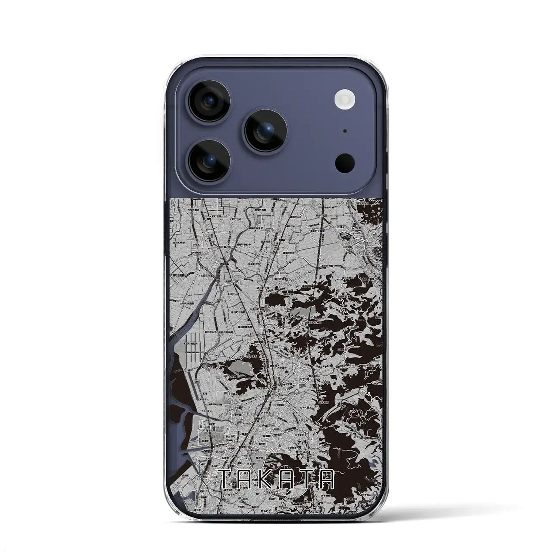 【高田(福岡県)】地図柄iPhoneケース(クリアタイプ)