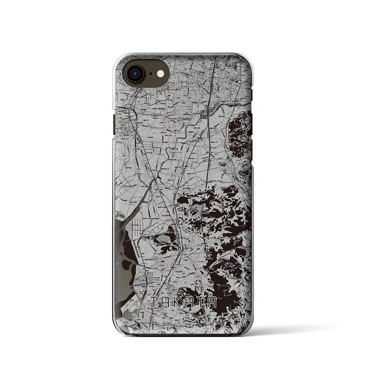 【高田(福岡県)】地図柄iPhoneケース(クリアタイプ)