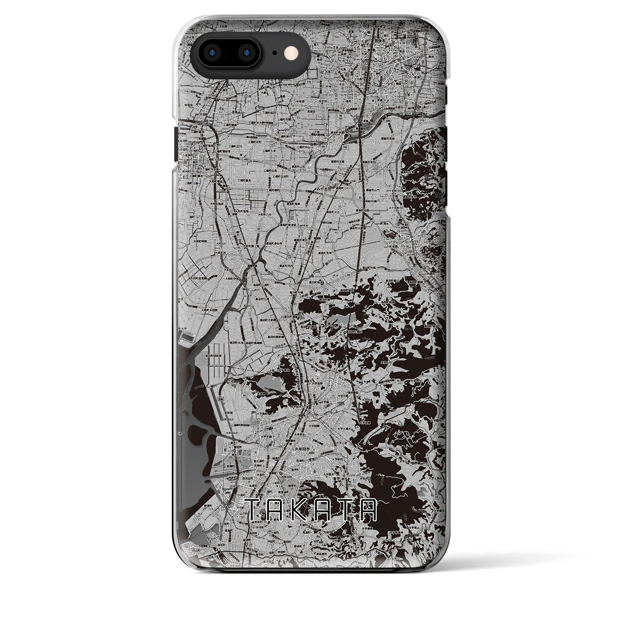 【高田(福岡県)】地図柄iPhoneケース(クリアタイプ)