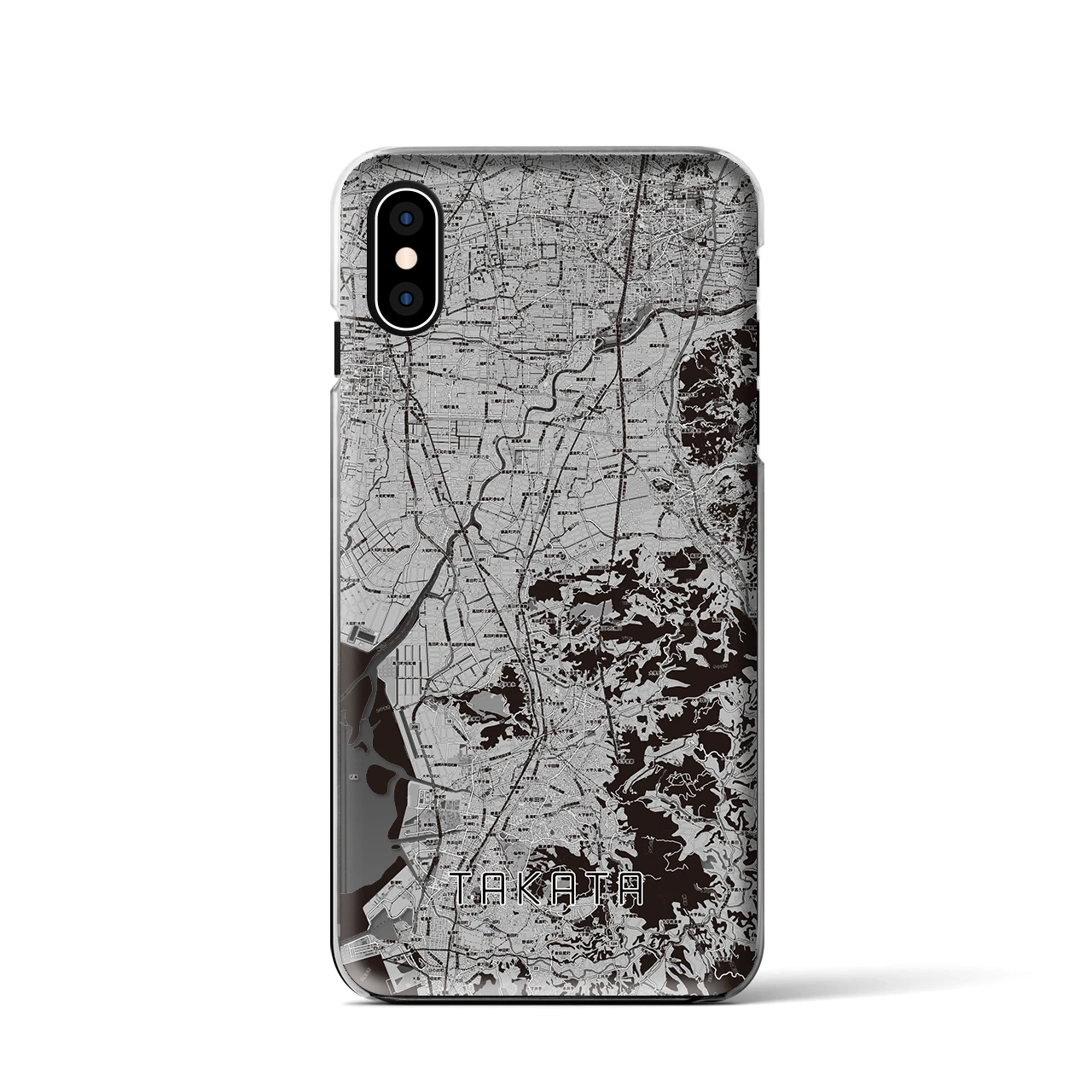 【高田(福岡県)】地図柄iPhoneケース(クリアタイプ)