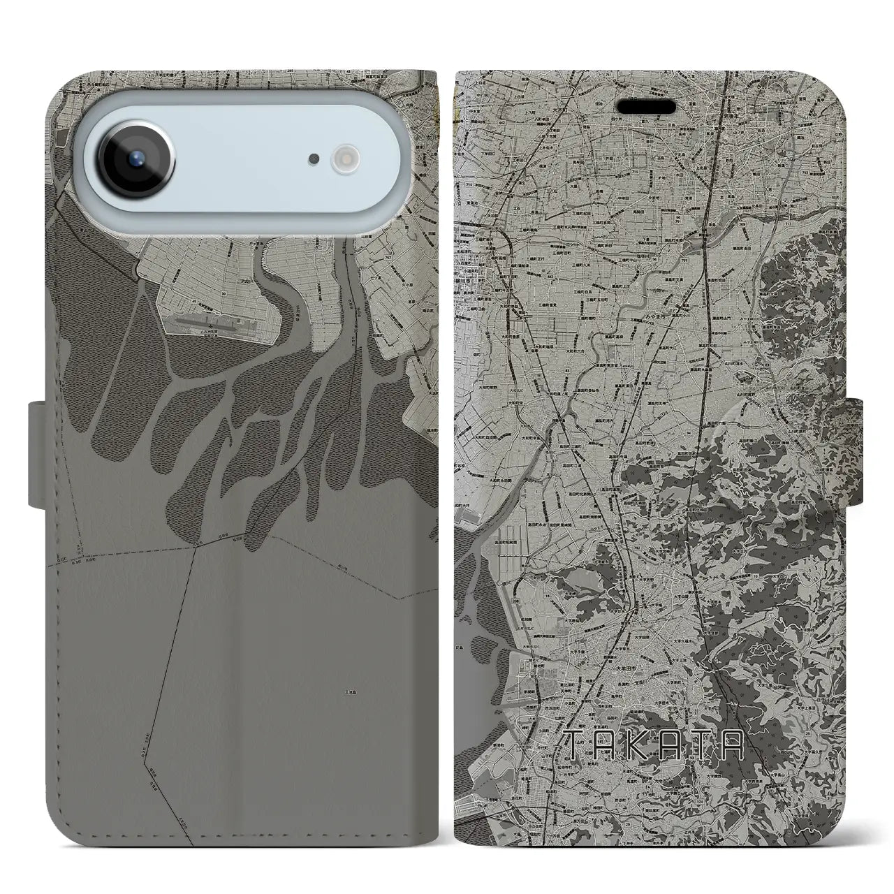 【高田(福岡県)】地図柄iPhoneケース(手帳タイプ)