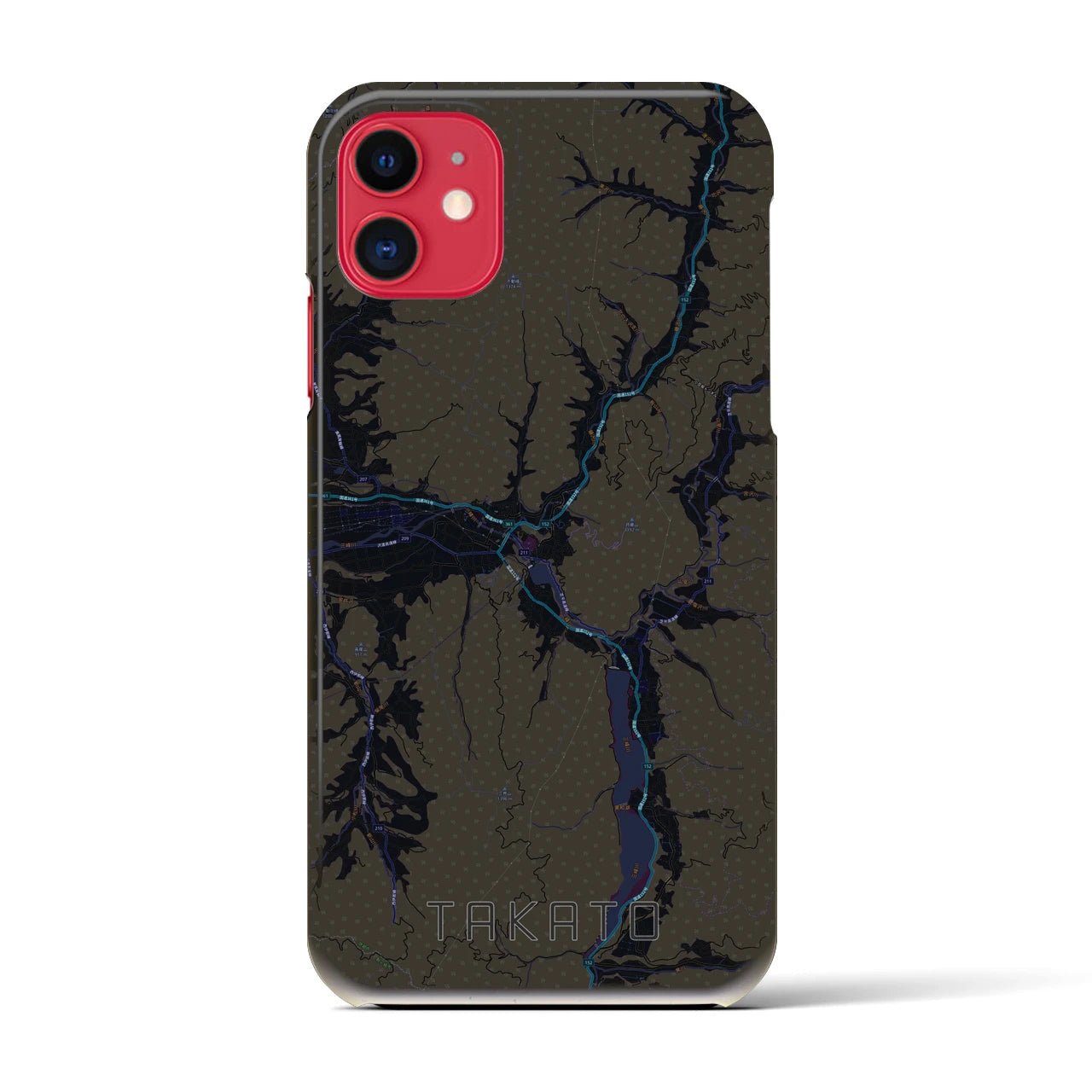 【高遠(長野県)】地図柄iPhoneケース(バックカバータイプ)