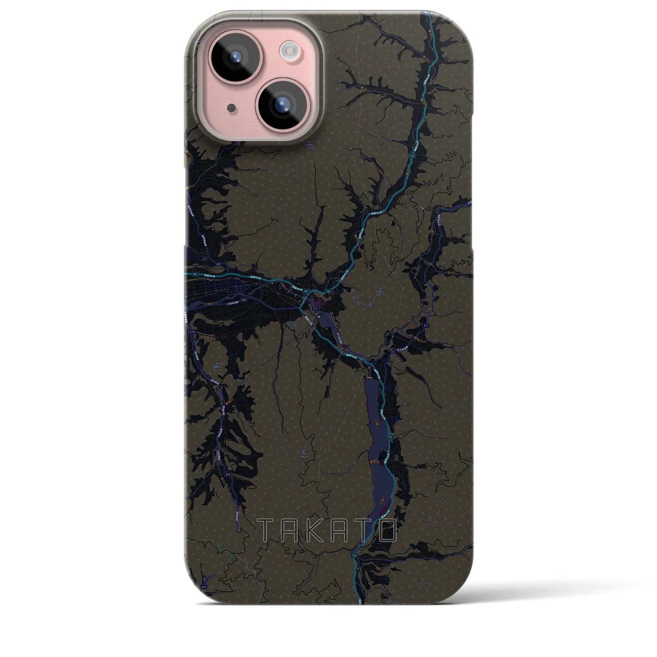 【高遠(長野県)】地図柄iPhoneケース(バックカバータイプ)