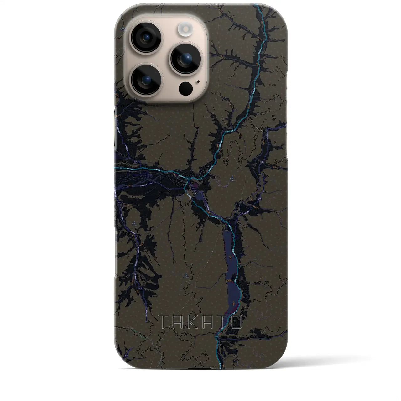 【高遠(長野県)】地図柄iPhoneケース(バックカバータイプ)