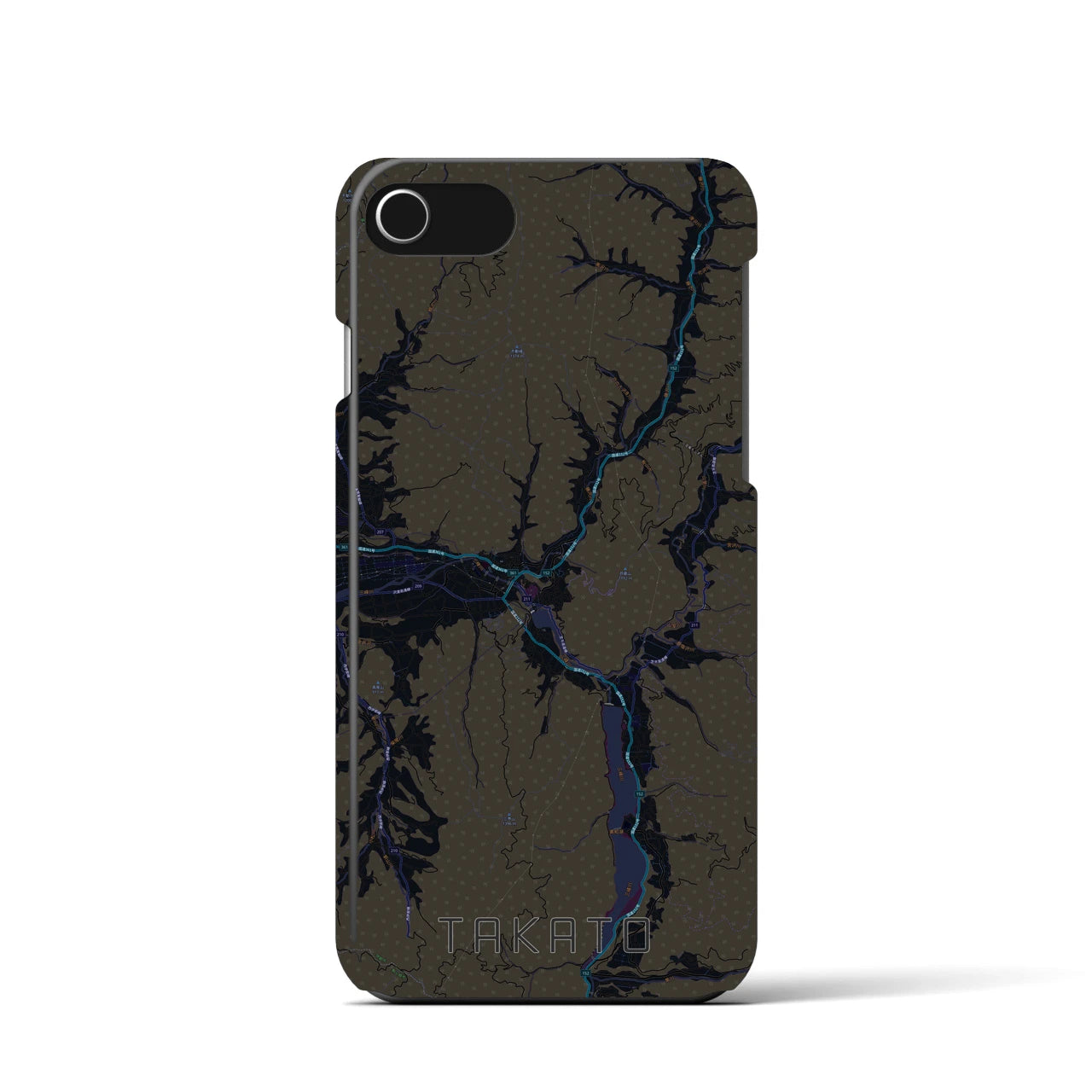 【高遠(長野県)】地図柄iPhoneケース(バックカバータイプ)