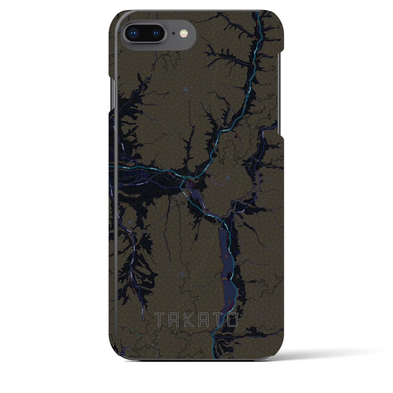 【高遠(長野県)】地図柄iPhoneケース(バックカバータイプ)